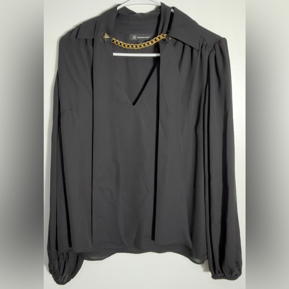INC International Concepts Black Blouse - Picture 3 of 6